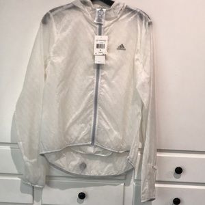 Adidas white Run transparent jacket